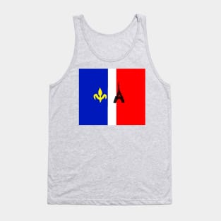 Sporty France Design on Green Background Tank Top